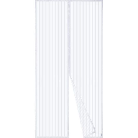 Moustiquaire Magnétique Pour Porte, Rideau en Maille, Joint Magnétique de Haut en Bas avec Fermeture Automatique, Maintient l'air frais à l'intérieur (140x220cm, Blanc) (1/5)