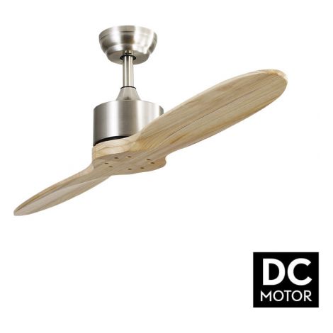 DC-Deckenventilator Leste Nickel 2 Flügel aus Buche ohne Licht (1/4)