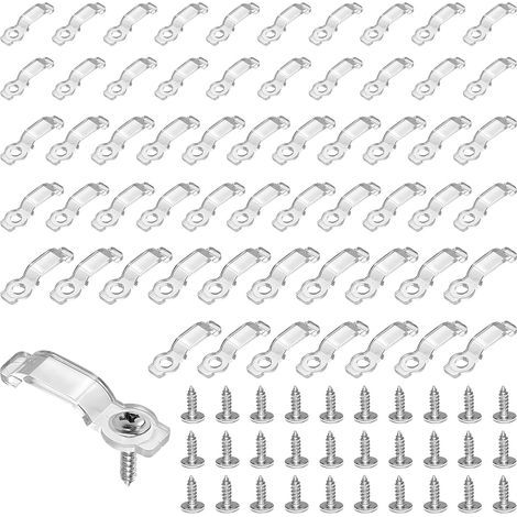200 Pièces LED Néon Montage Clips 10 mm 12 mm Attache Ruban LED Supports de Fixation Clips Bande Translucide avec 200 Vis (1/5)