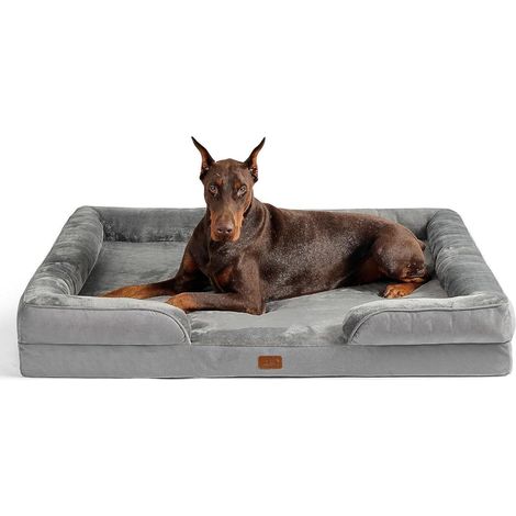 Hundebett orthopädisches waschbar L 134 x B 106 x H 20 cm Grau (1/5)