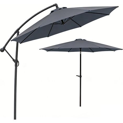2er-Set sonnenschirm Ø 300 cm knickbar, Praktischer Reise Sonnenschirm Funktioneller Strandschirm für Balkon, Garten, Strand, Outdoor