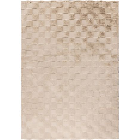 Tapis beige doux et dense en polyester poil court - 150 x 80 cm (1/5)