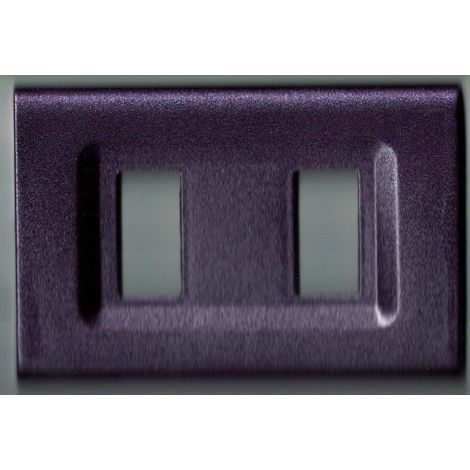 TrAdE Shop Traesio - Placchette Placche In Abs Serie Magic Elite Bticino Compatibili Color Copriprese - Viola Metallizzato -3 fori -