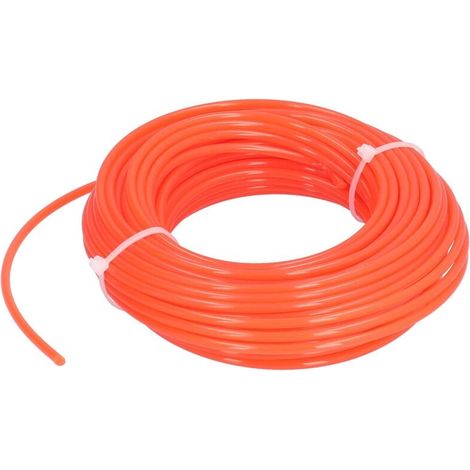 Hilo de nailon de 2,7 mm x 15 m para desbrozadora, repuesto de hilo de corte de alta resistencia, cable de corte naranja para cortacéspedes de jardín. (1/5)