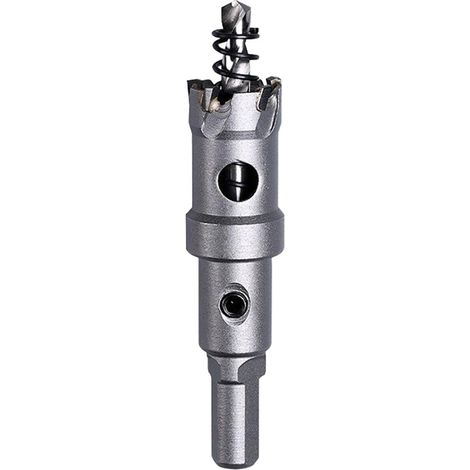Scie-cloche de 18 mm - Lame de scie en carbure - Foret en acier inoxydable - Pointe en carbure de tungstène - Scie-cloche avec pointe en carbure de tungstène de 0,7 pouce (18 mm)