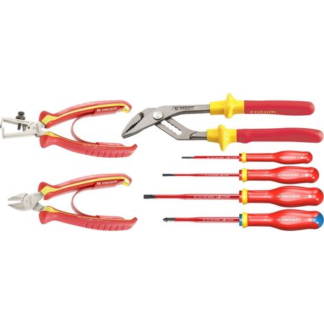 Herramienta del electricista Facom ve.a2pb aislado 1000V 7 piezas