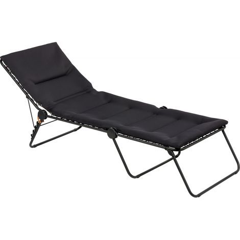 Gepolsterte Klappbare Sonnenliege / Gartenliege - Siesta L - AirComfort® - Schwarz Acier - Lafuma Mobilier (1/6)