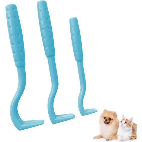 Ensemble de 3 pinces à tiques pour chiens et chats, pinces à tiques, crochets à tiques, tire-tiques, pièges à tiques pour chiens et chats, pour animaux de compagnie, chiens et chats (bleu) (1/4)