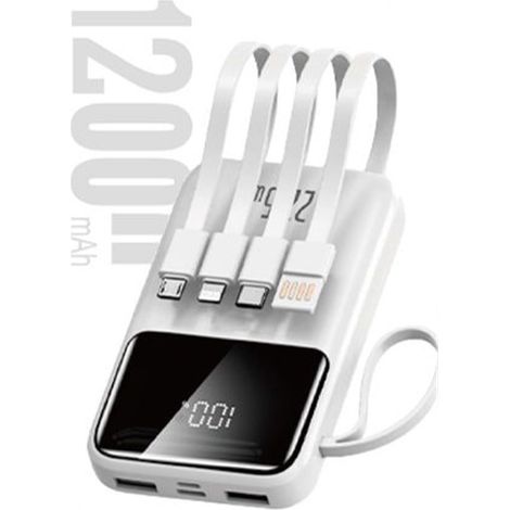 Andowl - Power Bank A Ricarica Rapida 12000mah Pd22,5w Con 4 Cavi Integrati Display Led Q-dc268 - (1/4)