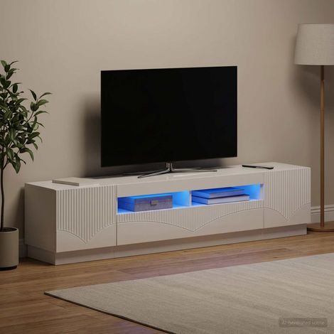 vidaXL LED TV Cabinet HOORN 3 pcs High Gloss White Engineered Wood (1/5)