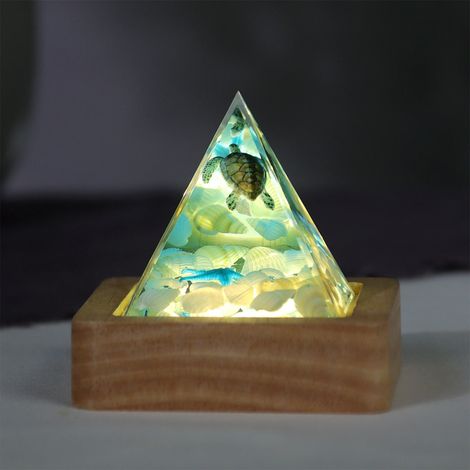 Veilleuse En Résine - Sculpture Marine Avec Éclairage Doux - Pour Chambre Ou Salon - 7 x 7 x 7 cm - 1 Pièce (1/5)