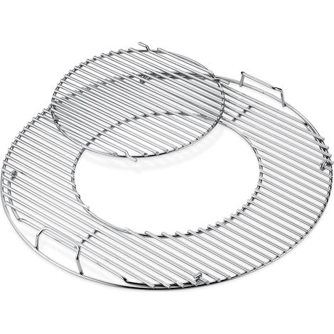 Grille de barbecue 8843 en acier inox 55x55 cm – Partie amovible pour cuisson optimale – Compatible barbecues Weber 57 cm (1/5)