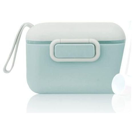 Doseur De Lait Bebe, 450ML Une touche Boite Doseuse Lait Poudre, Boite Lait En Poudre Bebe, avec couvercle en silicone scellé, barre de nivellement et cuillère, (vert) (1/5)