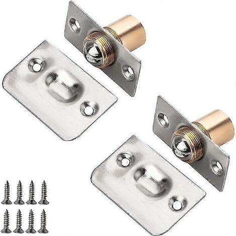 Loquet à bille, loquet à bille en acier inoxydable compatible avec les portes, loquet à bille réglable, loquet à bille à rouleau pour meubles et portes à vis, compatible avec un usage domestique - Uni (1/4)