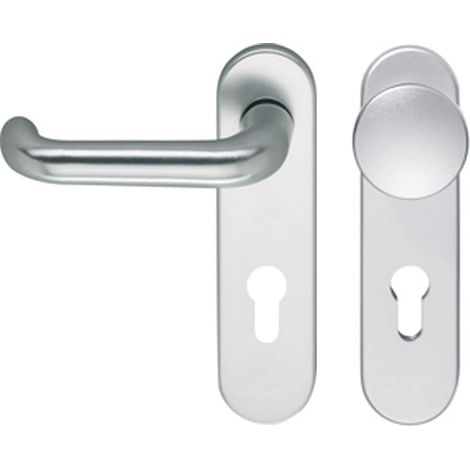 ECO D 110/KS Safety Change Set Bouton de porte et poignée de porte sur plaque courte PZ 72 Acier inoxydable