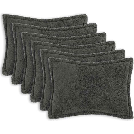 Federa 6 pz HOUTEN Grigio Scuro 40 x 60 cm Bouclé vidaXL (1/5)