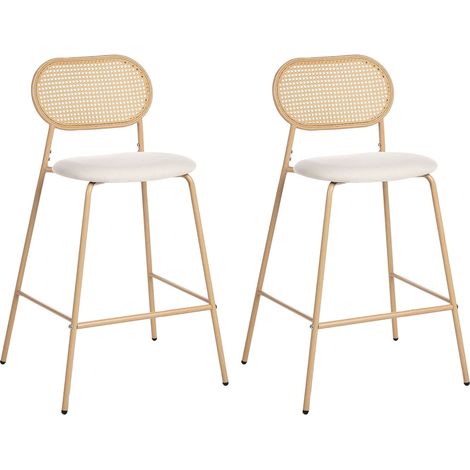 Set of 2 Bar Chairs ADAVER Light Brown (1/5)