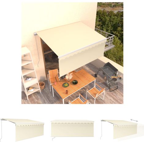 Markise Außen - vidaXL Markise Manuell Einziehbar mit Rollo 3x2,5 m Creme - Markise Creme (1/5)