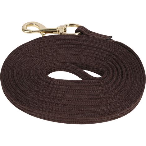 Corde d'entraînement pour chevaux de 8,2 m, poignée souple et confortable, avec attache rapide pour licol, marron. (1/5)