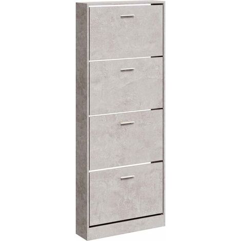 Maison Exclusive - Scarpiera Grigio Cemento 59x17x150 cm in Legno Multistrato (1/5)