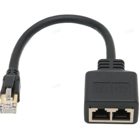 RJ45-Splitteradapter, 1-zu-2-Port-RJ45-Netzwerk-Ethernet-Adapter-Splitter, CAT8-Netzwerkkabel-Splitteradapter für das Home Office (1/4)