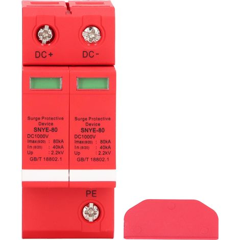 Parafoudre 80kA 1000V Protection contre les surtensions Parafoudre pour coffret de distribution 2P (1/5)