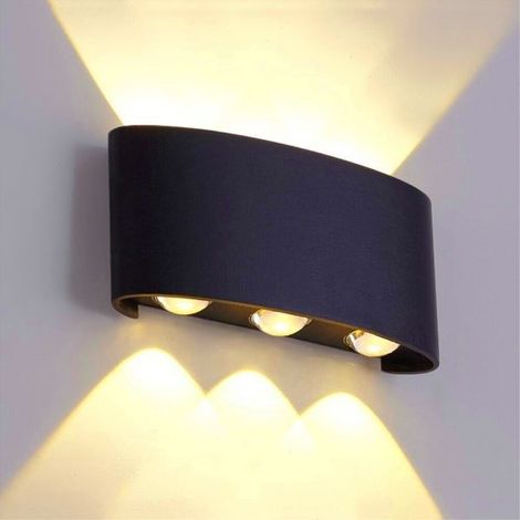 APPLIQUE PLAFONIERA LED 6W FARO FARETTO LAMPADA DA PARETE MURO DOPPIA LUCE 3000K