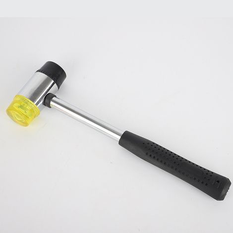 Maillet en caoutchouc Marteau en caoutchouc de 250 mm avec poignée antidérapante, double têtes interchangeables en résine/caoutchouc, pour bijoux/artisanat/bois/plastique monobloc (1/5)