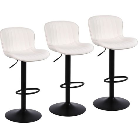 ralex-chair Tabouret Bar, Chaises de Bar pour Cuisine, Siège Pivotant à Hauteur Réglable, Montage Facile, Moderne Tabouret Haut pour Bar, Cuisine, Salle à Manger,(Lot de 3,Beige)