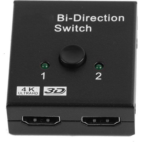 Sélecteur HD Multimédia 2 entrées vers 1 sortie, commutateur HD Multimédia bidirectionnel, adaptateur HD Multimédia 2 voies, support 4K (1/5)