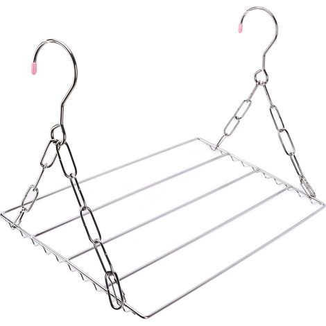 Handtuchhalter aus Edelstahl, Socken- und Hosentrockner, verstärkter Balkonhaken, Schuhregal (40 cm ohne Klemmen) (1/5)
