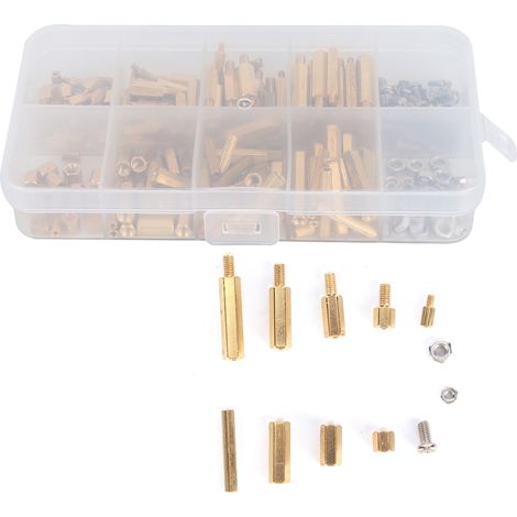Kit 240 pièces entretoises hexagonales laiton M2 M3, écrous et vis pour équipements électroniques et bureautiques, matériel de communication (1/5)