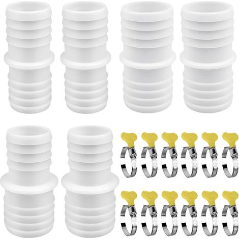 6 raccords de tuyau de piscine, raccord rapide de tuyau Ø 32/38 mm adaptable 32 à 38 mm, accessoires de tuyau pour lave-linge, aspirateur de piscine (avec colliers de serrage métalliques) (1/5)