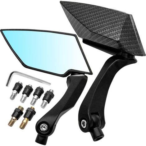 Nazalus-Heißer Verkauf-Motorrad-Rückspiegel, Universal-Motorrad-Aluminium-Rückspiegel (schwarz), 2 Stück (1 Paar)