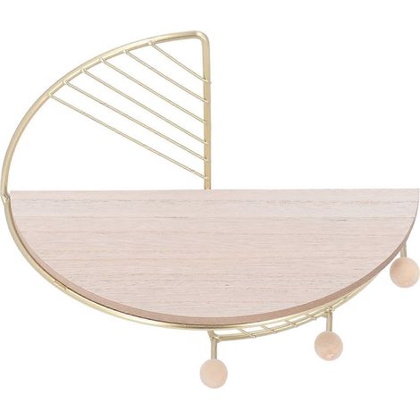 Étagère murale flottante en fer et bois pour clés, idéale pour le salon ou la chambre. (1/5)