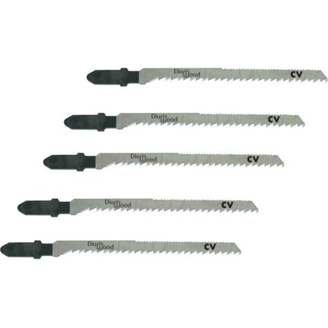 5 Lames Scie Sauteuse Universelle CV Lu. 75 x 2,5 mm TPI - Affûtée Dépoulliée - Pour Coupe Fine de Courbe Bois/PVC - Diamwood