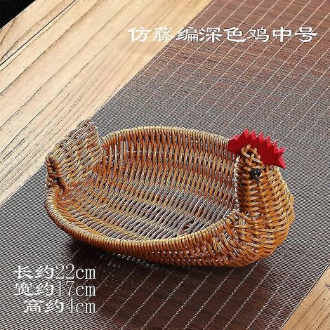 Obstkorb aus Rattan, Aufbewahrungskorb für den Haushalt, Aufbewahrungskorb mit Tiermotiven aus Rattan, multifunktional, Dekoration – Armeegrün