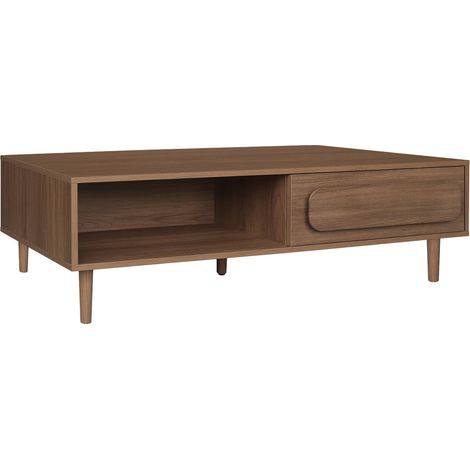 sweeek - Vintage-Couchtisch in Holzoptik mit 1 Schublade