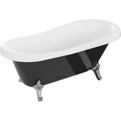 Mexen Retro baignoire autonome 150 x 73 cm, Blanc/Noir, pieds Chrome - 53251507375-00 (1/5)