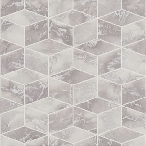 Graphic wallpaper wall Profhome 378631 non-woven wallpaper smooth with graphical pattern glittering silver grey white 5.33 m2 (57 ft2) (1/5)