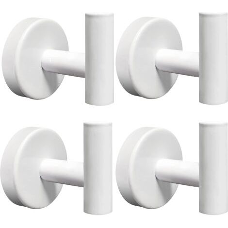 QORVA-Crochets à serviettes 4 pcs Salle de bain Wall Hook Holder SUS304 Manteau en acier inoxydable Robe Vêtements Crochet pour Bath Kitchen Hotel Garage (Blanc) (1/5)