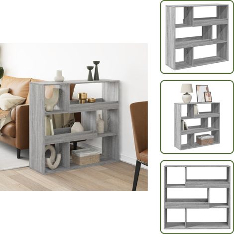 Estante de oficina - vidaXL Separador de ambientes madera gris Sonoma 100x33x94,5 cm - Estantería para libros