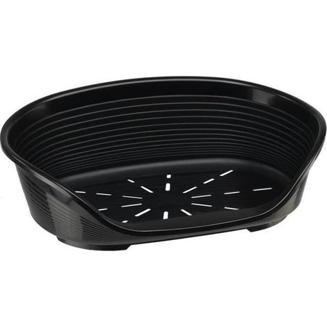 Corbeille pour chien en plastique Siesta Deluxe Taille 6 – Dimensions 70.5x52x23.5cm – Couleur noire – Conçue pour un confort optimal – (1/5)