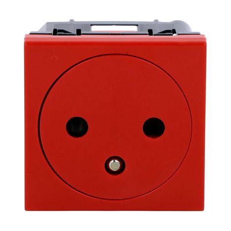 Prise Prog Mosaic - 2P+T enjo rouge antimicrobien sans détrompage - 2 mod - Legrand (077118) (1/3)