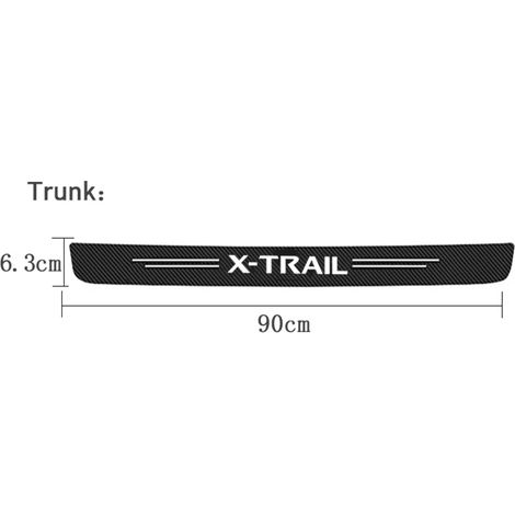 (1 pièce) Autocollant de seuil de porte de voiture en fibre de carbone anti-coups de pied et de pied,résistant aux rayures et aux éraflures,pour Nissan X-Trail,avec logo,film de protection imperméable (1/3)