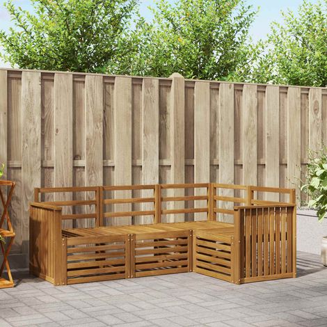 Sofagarnituren 4 pcs Natur Massivholz Akazie (1/5)