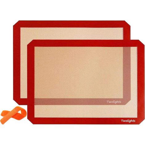 2-Piece Silicone Baking Mat BPA Free Non-Stick Canvas Baking Sheet Baking Mat (40 x 30 cm) (1/5)