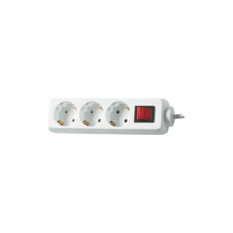 Regleta con 3 ramaments con interruptor- 1,4 m - blanco (por 20)