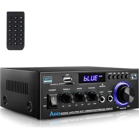 Amplificateur audio numérique 600W – Bluetooth 5.0 – Entrées SD/USB – Radio FM – Télécommande incluse – Pour home cinéma et karaoké (1/5)
