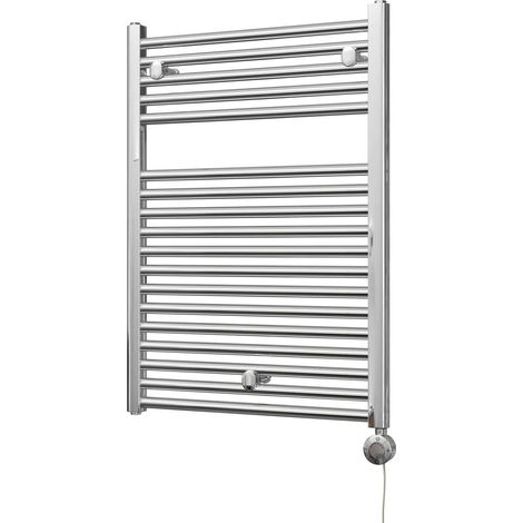 Roma - Chrome Electric Towel Rail H842mm x W600mm Straight 300w Thermostatic (1/3)
